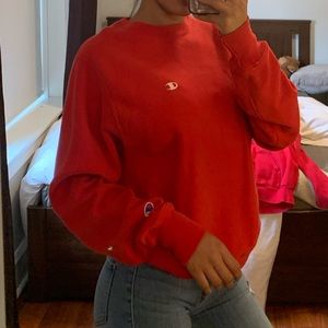 Red champion crew neck sweater